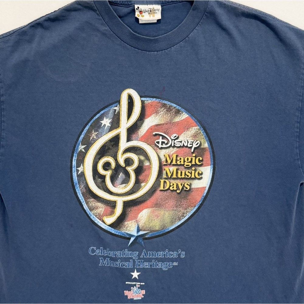 Vintage Y2K Walt Disney Blue Disney Magic Music Days T Shirt Men’s XL Tee